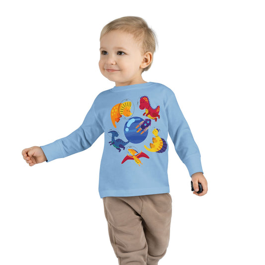 Space Dinosaur Toddler Long Sleeve Tee